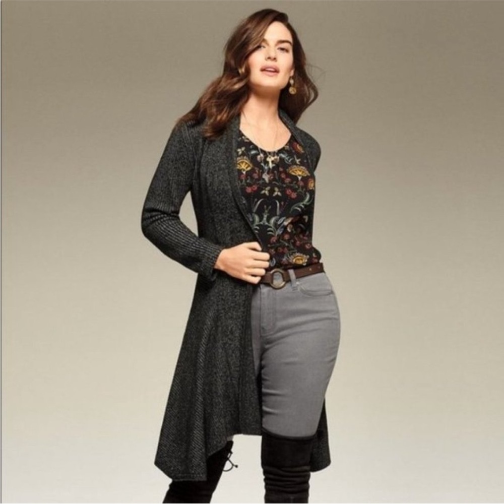 CAbi Marled Knit Cloak Cardigan Sweater